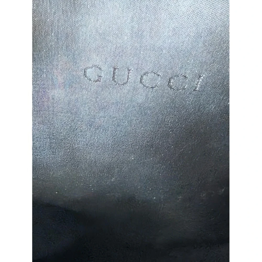 Gucci Vintage‎ Black Leather Bamboo Handle Satchel Crossbody Bag 000-0836 001364